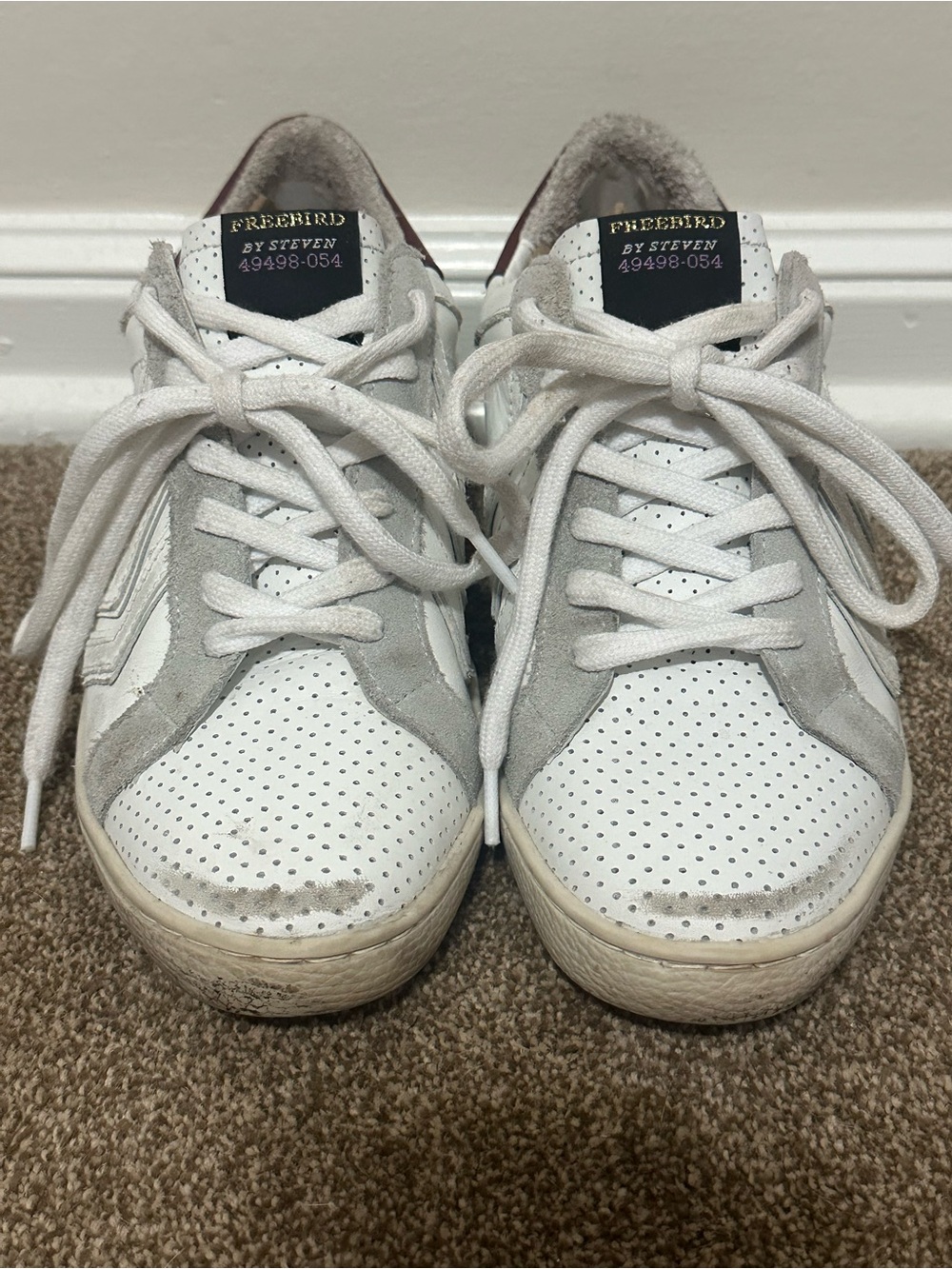 Freebird by Steven White and Light Gray Perforated Sneakers